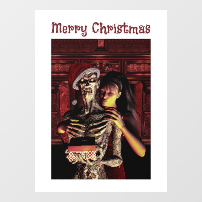 Merry Christmas. Funny skeleton Window Cling (Sheet)