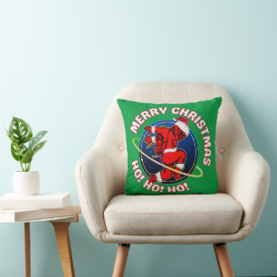 MERRY CHRISTMAS FUNNY SPACE ASTRONAUT  CUSHION