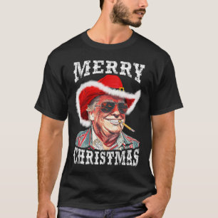 Merry Christmas Funny Trump Western Cowboy Matchin T-Shirt