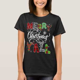 Merry Christmas Funny Ya'll Xmas Buffalo Plaid Men T-Shirt