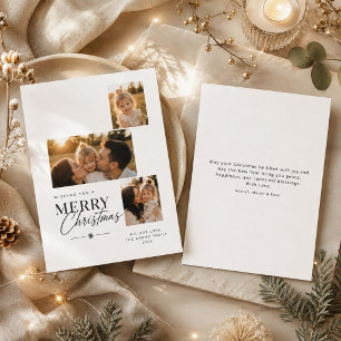 Merry Christmas Gallery Three Photo Holiday Card