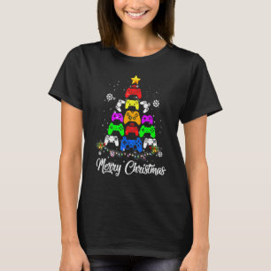 Merry Christmas Game Controller Tree Kid Adult Lig T-Shirt