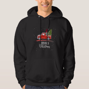 Merry Christmas Garden Gnome Red Truck Hoodie