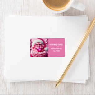 Merry Christmas Gay Retro Pink Custom Label