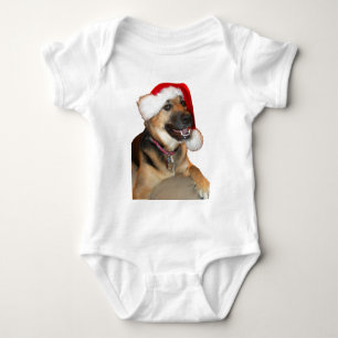 Merry Christmas German Shepherd Baby Bodysuit