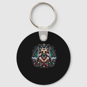 Merry Christmas German Shepherd Classic T-Shirt Key Ring