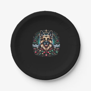 Merry Christmas German Shepherd Classic T-Shirt Paper Plate