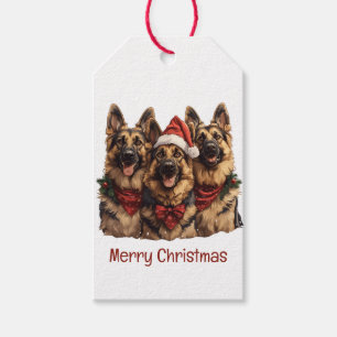 Merry Christmas German Shepherd Dogs Gift Tags