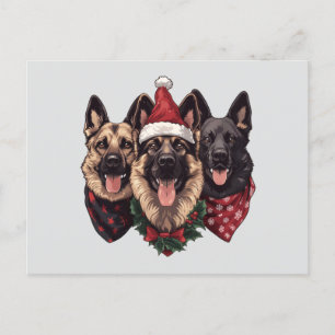 Merry Christmas German Shepherd Dogs Postcard