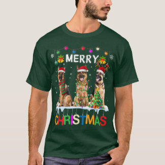 Merry Christmas German Shepherd Santa Christmas Tr T-Shirt