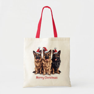 Merry Christmas German Shepherd Santa Dogs Tote Bag
