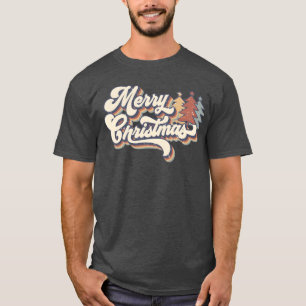 Merry Christmas Gift 70s Style Retro Vintage famil T-Shirt