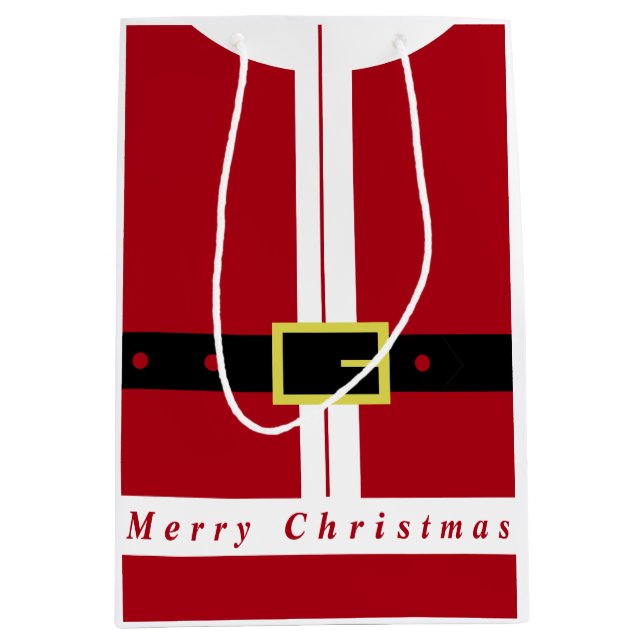 Merry Christmas Gift Bag Funny Santa Design (Front)