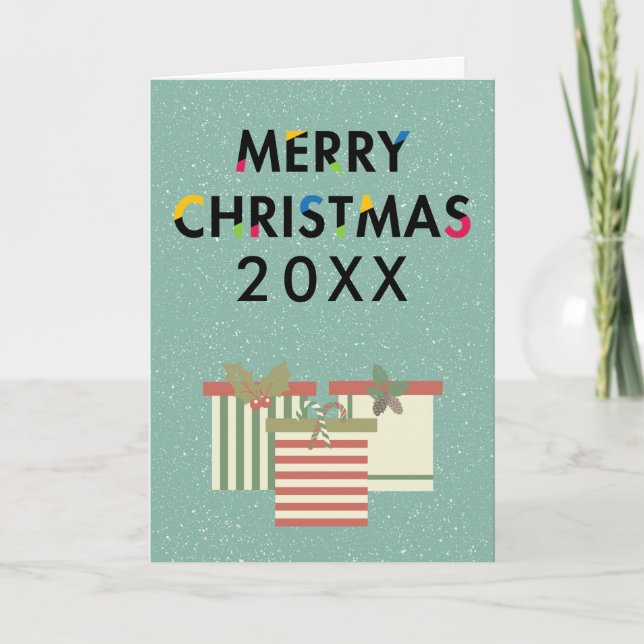 Merry Christmas Gift Boxes Holiday Wreath (Front)