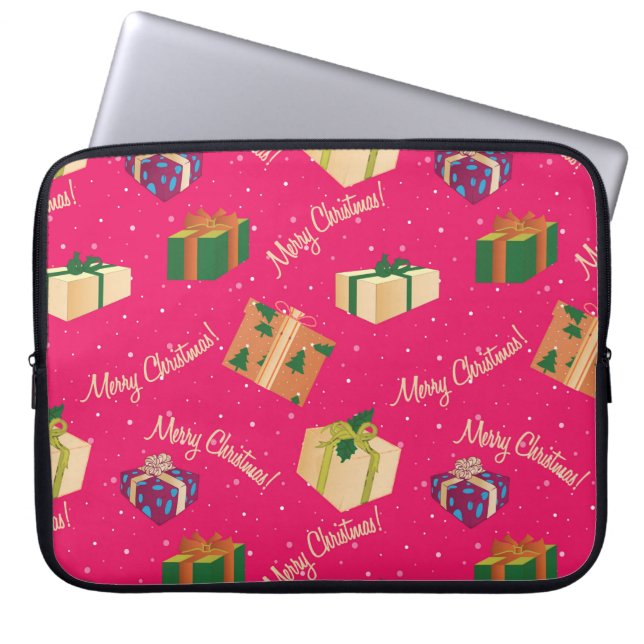 Merry Christmas Gift Boxes Laptop Sleeve (Front)