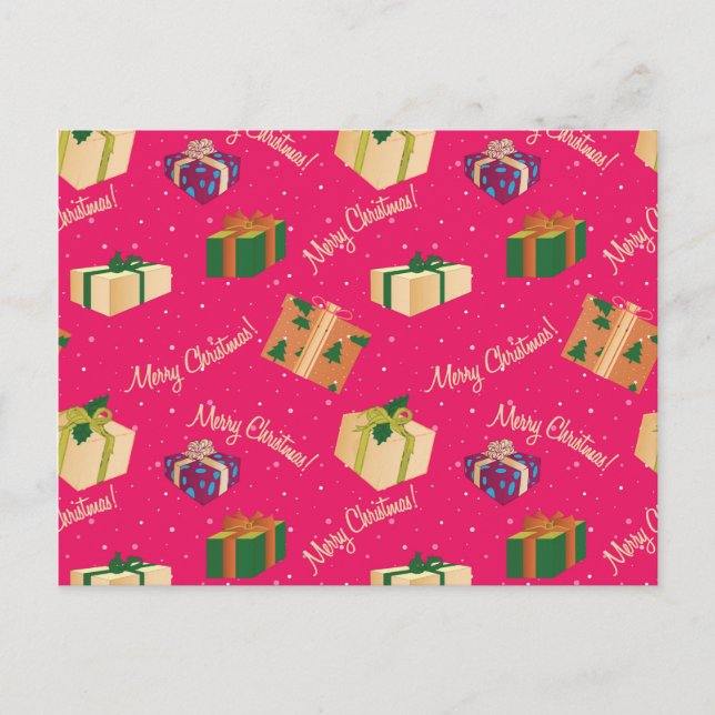 Merry Christmas Gift Boxes Postcard (Front)