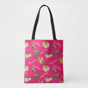 Merry Christmas Gift Boxes Tote Bag