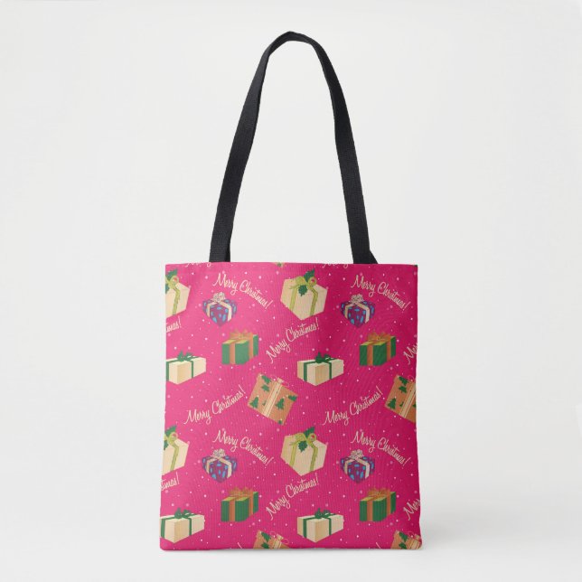 Merry Christmas Gift Boxes Tote Bag (Front)