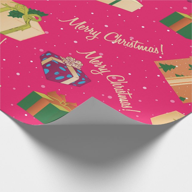Merry Christmas Gift Boxes Wrapping Paper (Corner)