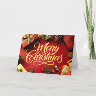 "Merry Christmas" gift & cones Thank You Card