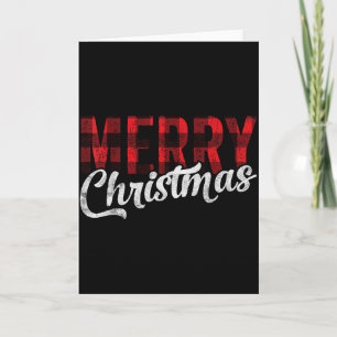 Merry Christmas Gift Family Xmas Red Buffalo Plaid Card