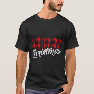 Merry Christmas Gift Family Xmas Red Buffalo Plaid T-Shirt