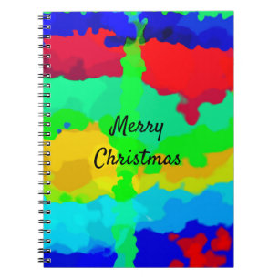 Merry Christmas Gift Favour Ink Splash Abstract  Notebook