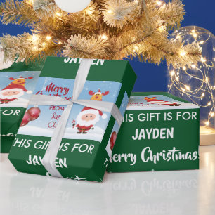 Merry Christmas, Gift From Santa Claus, Rudolph Wrapping Paper