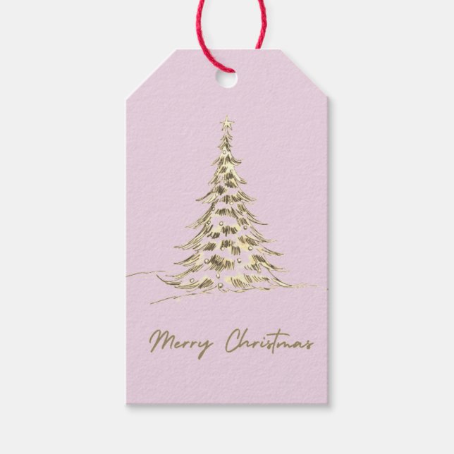 Merry Christmas Gift Tag | Elegant Christmas Tree (Front)