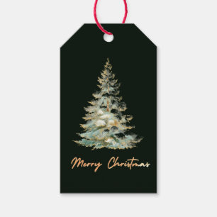 Merry Christmas Gift Tag Elegant Christmas Tree