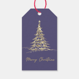 Merry Christmas Gift Tag Elegant Christmas Tree