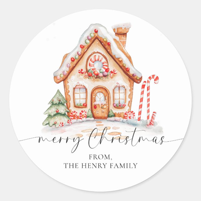 Merry Christmas Gift Tag Stickers (Front)