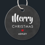 Merry Christmas Gift Tags, Circle Chalkboard Favour Tags<br><div class="desc">These are the perfect little gift tags. You can customise front and back text.</div>