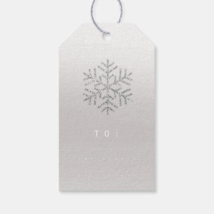 Merry Christmas Gift To Script Silver Grey Blue Tags