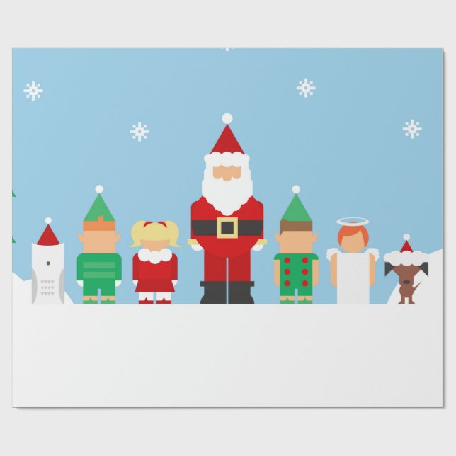 Merry Christmas Gift Wrapping Paper (Flat)