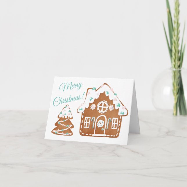 Merry Christmas Ginger Bread Holiday Card (Front)