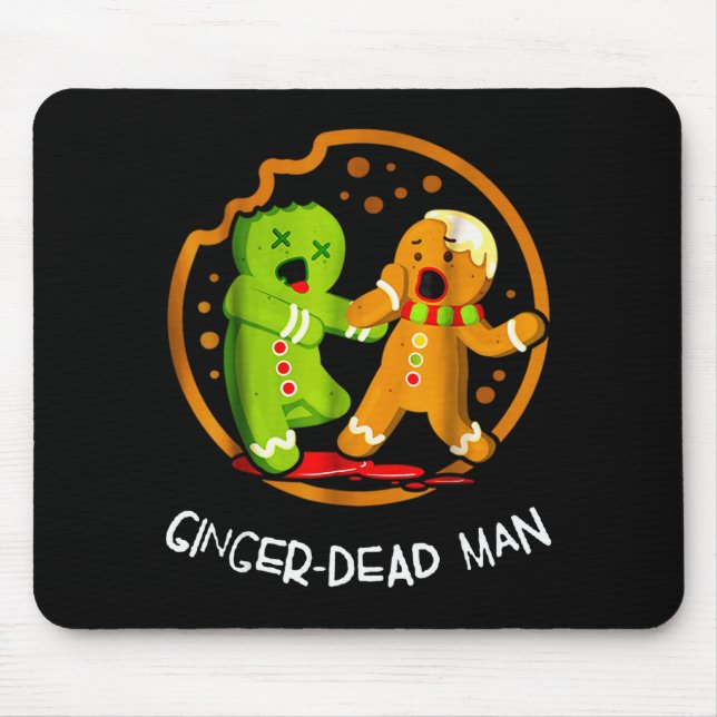 Merry Christmas Ginger-dead Man Cookie Zombie Xmas Mouse Pad (Front)