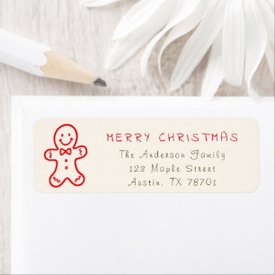 Merry Christmas Gingerbread Address Label Return Address Label