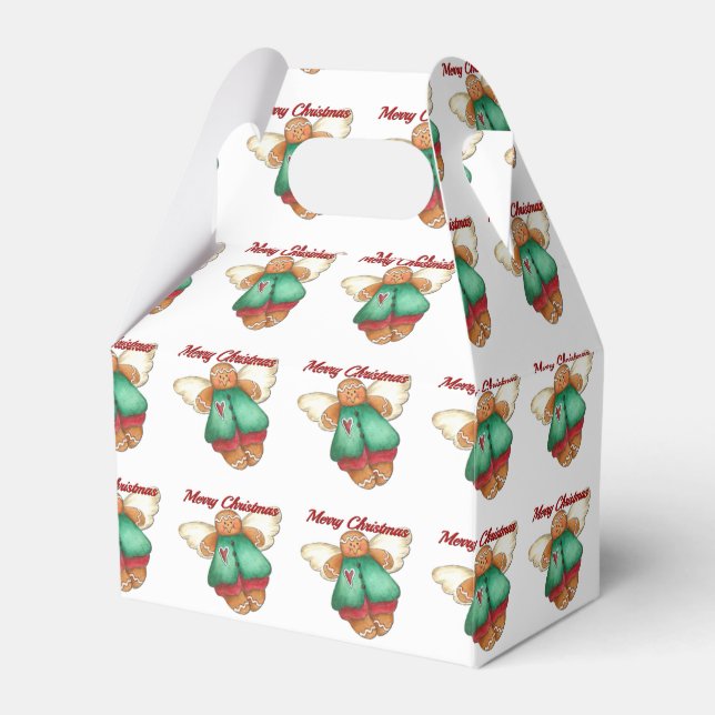 Merry Christmas Gingerbread Angel Favour Box (Front Side)