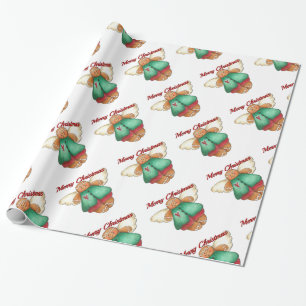 Merry Christmas Gingerbread Angel Wrapping Paper