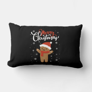 Merry christmas gingerbread christmas cookie lumbar cushion
