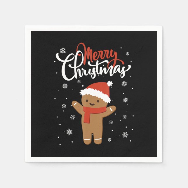 Merry christmas gingerbread | christmas cookie napkin (Front)