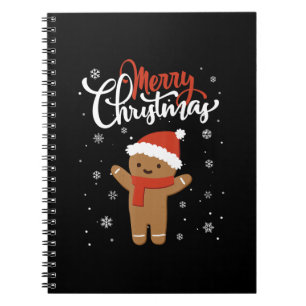 Merry christmas gingerbread christmas cookie notebook