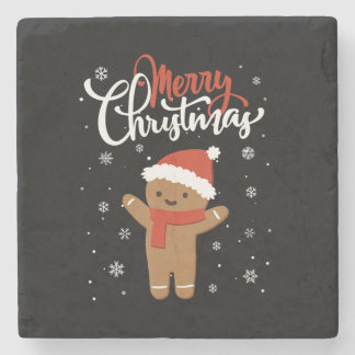 Merry christmas gingerbread | christmas cookie stone coaster