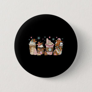Merry Christmas Gingerbread Cookie Coffee Cups Lat 6 Cm Round Badge