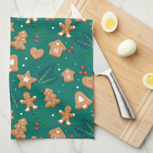 Merry Christmas Gingerbread Cookies Tea Towel