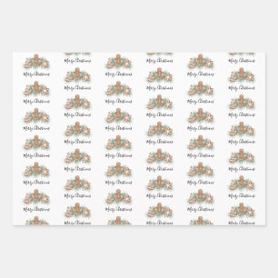 Merry Christmas Gingerbread Cookies Wrapping Paper Sheet
