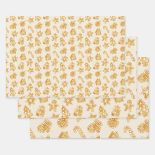 Merry Christmas Gingerbread Cookies  Wrapping Paper Sheet