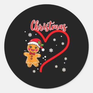 Merry Christmas Gingerbread Couple Christmas  Classic Round Sticker