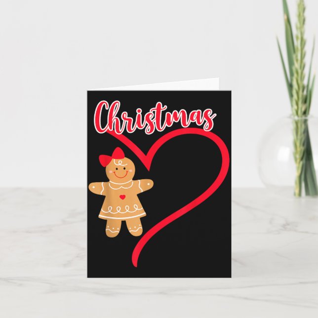 Merry Christmas Gingerbread Couple Christmas Pajam Card (Front)